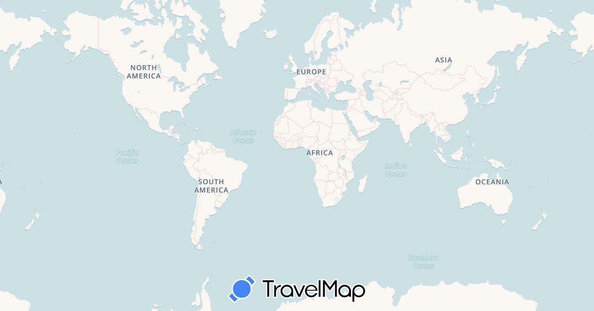 TravelMap itinerary: driving, bus, plane, train, boat in United Kingdom, India, Cambodia, Laos, Thailand, Vietnam (Asia, Europe)